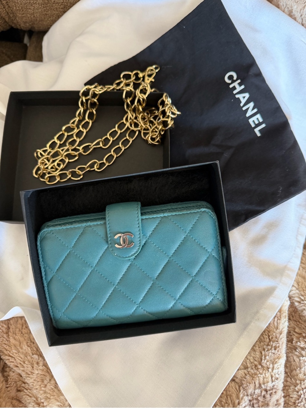 Authentic Chanel Classic Quilted Lambskin Wallet on Chain (WOC) - Picture 11 of 17